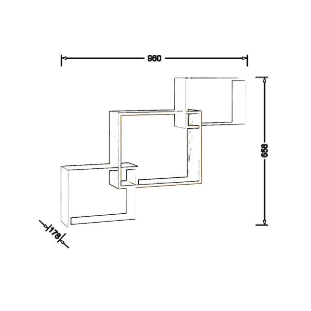 Полка настенная Art Mebel 82, ламинат, 66х96х18 см, серая/бежевая