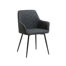 Stul JYSK Purhus, 59x58x84 sm, metal/faner/polyester, boz/qara, 2 əd