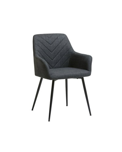 Stul JYSK Purhus, 59x58x84 sm, metal/faner/polyester, boz/qara, 2 əd