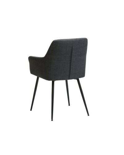 Stul JYSK Purhus, 59x58x84 sm, metal/faner/polyester, boz/qara, 2 əd