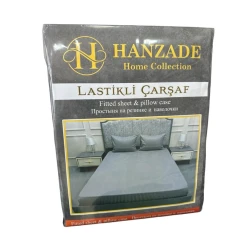 Комплект постельного белья HT_2110000003341, простыня 160x200 см, наволочка 2 шт, серый