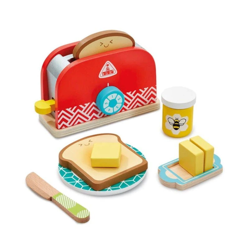 Деревянная игрушка Addo Play Ltd Toaster Playset 200621, 10 деталей Деревянная игрушка Addo Play Ltd Toaster Playset 200621, 10 деталей