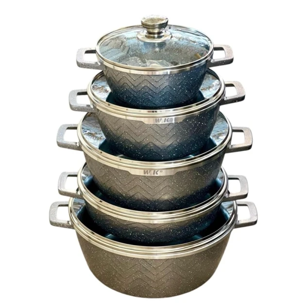 Набор кастрюль VK SHA-00005940, гранит, серый, 5 шт, 20/24/28/32 см