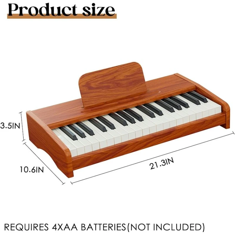 Uşaqlar üçün piano Wooden Hand Knocks Xylophone Mini Portable USB Digital Piano, 37 klaviş