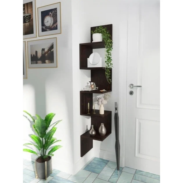 Полка настенная Art Mebel 69, ламинат, 138х25х25 см, черная