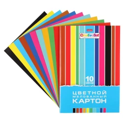 Цветной картон Hatber Creative Set А4, 10 цветов, 10 листов