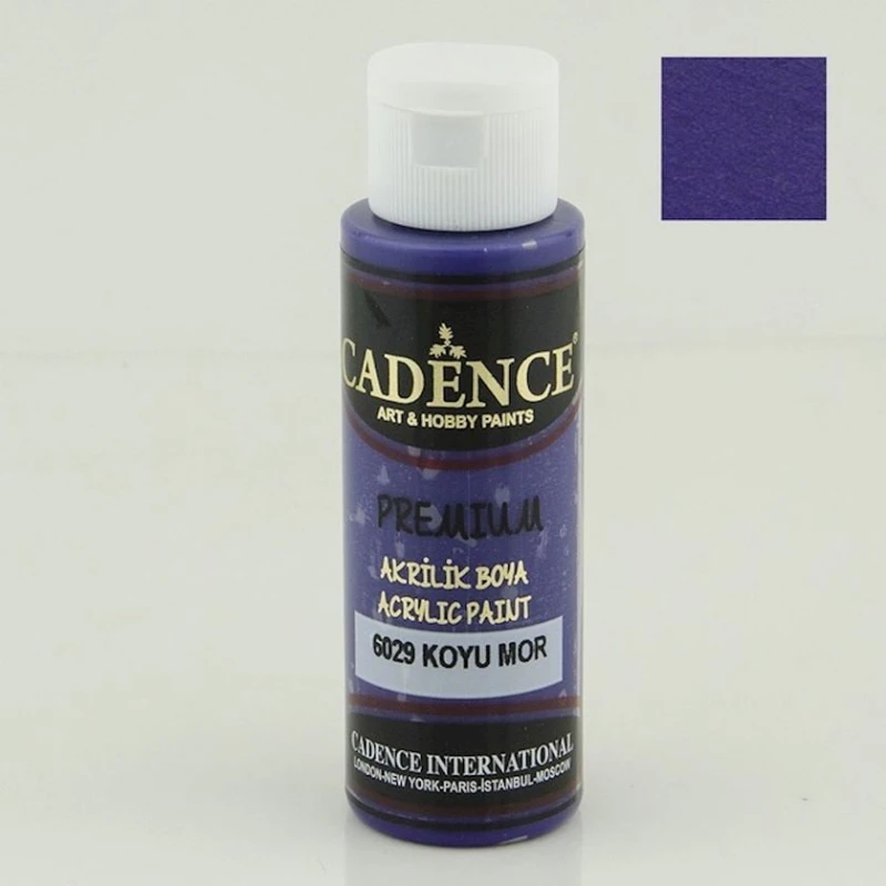 Декоративная акриловая краска Cadence Premium Acrylic Paint 6029 Dark Purple, Темный пурпурный, 70 мл