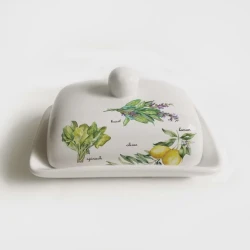 Масленка Egels Home Lemon, керамика, белая, 17x12.5 см Масленка Egels Home Lemon, керамика, белая, 17x12.5 см