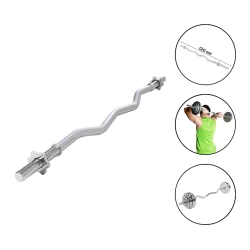 Гриф для штанги Gymnic F30 1619 изогнутый, железо, серебристый, 120 см Гриф для штанги Gymnic F30 1619 изогнутый, железо, серебристый, 120 см