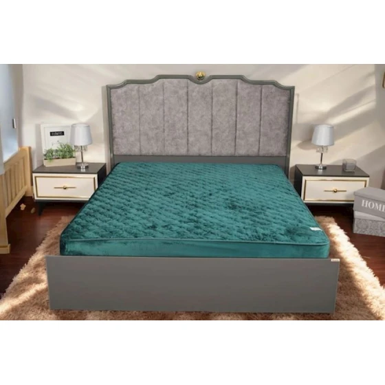 Qoruyucu döşək üzü Luxe Cotton Lu-xe-000694, 100x200 sm, birnəfərlik, velür, yaşıl