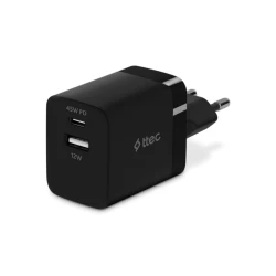 Сетевое зарядное устройство Ttec SmartCharger 45W PD Duo Travel Charger USB-C+USB-A, Black Сетевое зарядное устройство Ttec SmartCharger 45W PD Duo Travel Charger USB-C+USB-A, Black