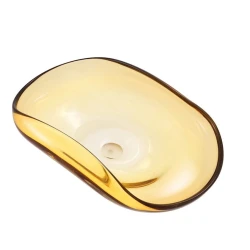 Декоративная чаша Eichholtz Athol, 42x28x12.5 см, стекло, желтый