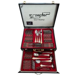 Süfrə ləvazimatları dəsti Zepter ZGH 00232, 72 parça, paslanmayan polad, gümüşü/qızılı