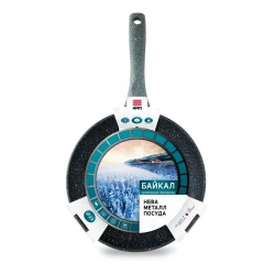 Сковородка Нева Металл Байкал 2522, 22 см, алюминий, черная