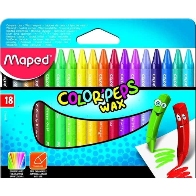 Восковые мелки Maped Color Peps Wax, 18 цветов Восковые мелки Maped Color Peps Wax, 18 цветов
