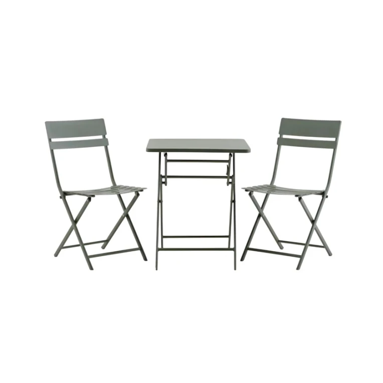Комплект садовой мебели JUSK Aborg, стол и 2 стула, сталь, зеленый Комплект садовой мебели JUSK Aborg, стол и 2 стула, сталь, зеленый