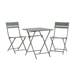 Комплект садовой мебели JUSK Aborg, стол и 2 стула, сталь, зеленый