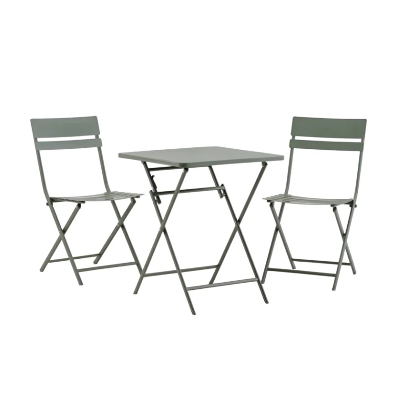 Комплект садовой мебели JUSK Aborg, стол и 2 стула, сталь, зеленый Комплект садовой мебели JUSK Aborg, стол и 2 стула, сталь, зеленый