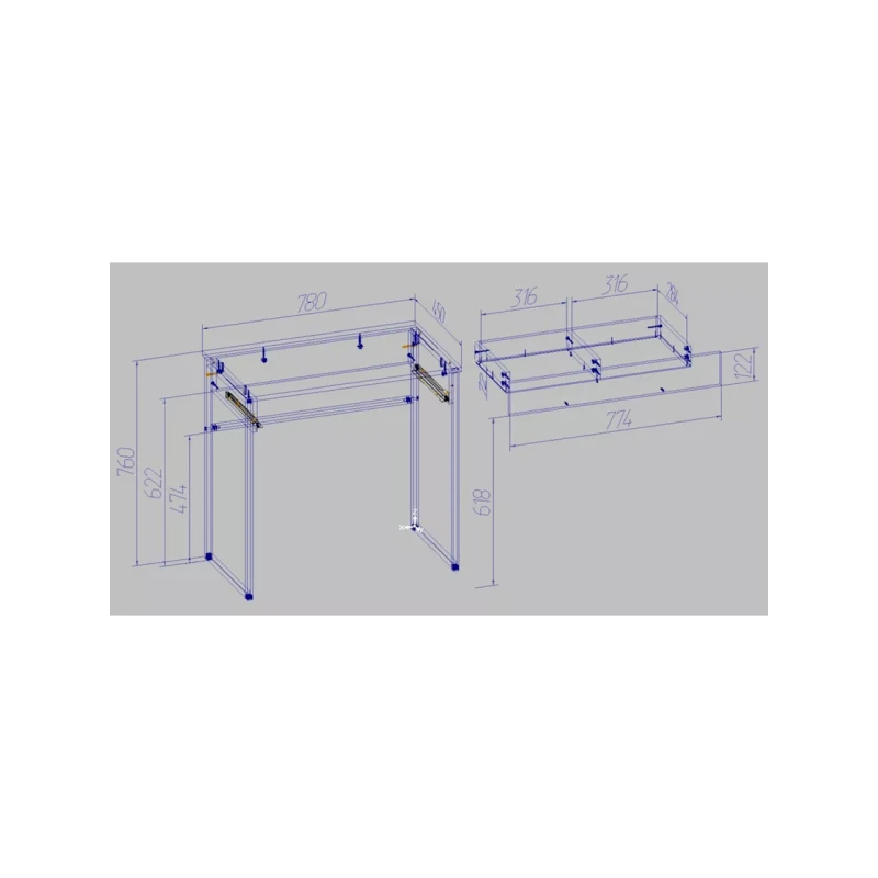 Yazı masası 76x45x78 sm, LDSP, qəhvəyi