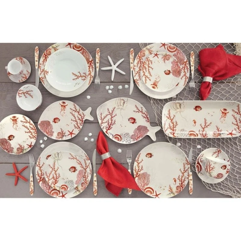 Тарелка Easy Life Coral Reef A1, круг, 19 см, фарфор, разноцветный