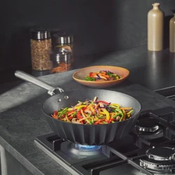 Сковородка Emsan Diagon Wok, алюминий, черная, 28 см