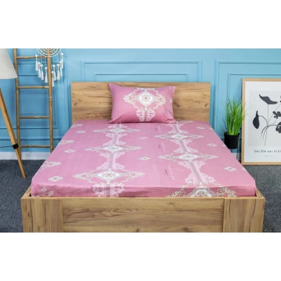 Комплект постельного белья MM-MM-138, пододеяльник 100х200, наволочки 50х70, односпальный, сатин, розовый Комплект постельного белья MM-MM-138, пододеяльник 100х200, наволочки 50х70, односпальный, сатин, розовый