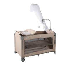 Manej-çarpayı Kidilo T-702L, qəhvəyi, 125×65×74 sm
