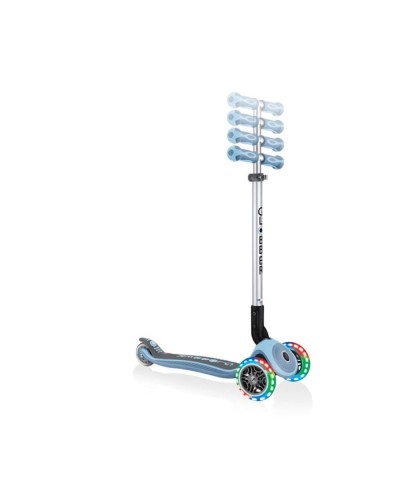 Samokat-kikbord Globber Primo Foldable Premium Lights, uşaqlar üçün, 3 yaşdan, maksimal çəki 50 kq, mavi