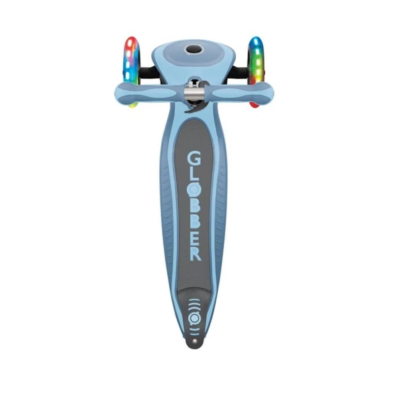 Самокат-кикборд Globber Primo Foldable Premium Lights, детский, от 3 лет, максимальный вес 50 кг, голубой Самокат-кикборд Globber Primo Foldable Premium Lights, детский, от 3 лет, максимальный вес 50 кг, голубой