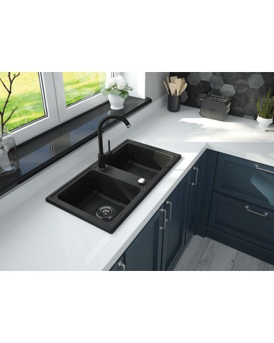 Mətbəx çanağı Deante Zorba 2203, qranit, qara, 78x43.5x18 sm