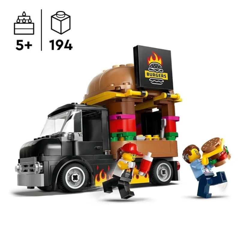 Конструктор LEGO City Burger Truck 60404, 194 детали, от 5 лет