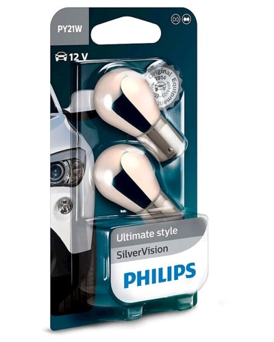 Avtomobil üçün lampa Philips Silver Vision PY21W 12V 21W BAU15s, 2 əd