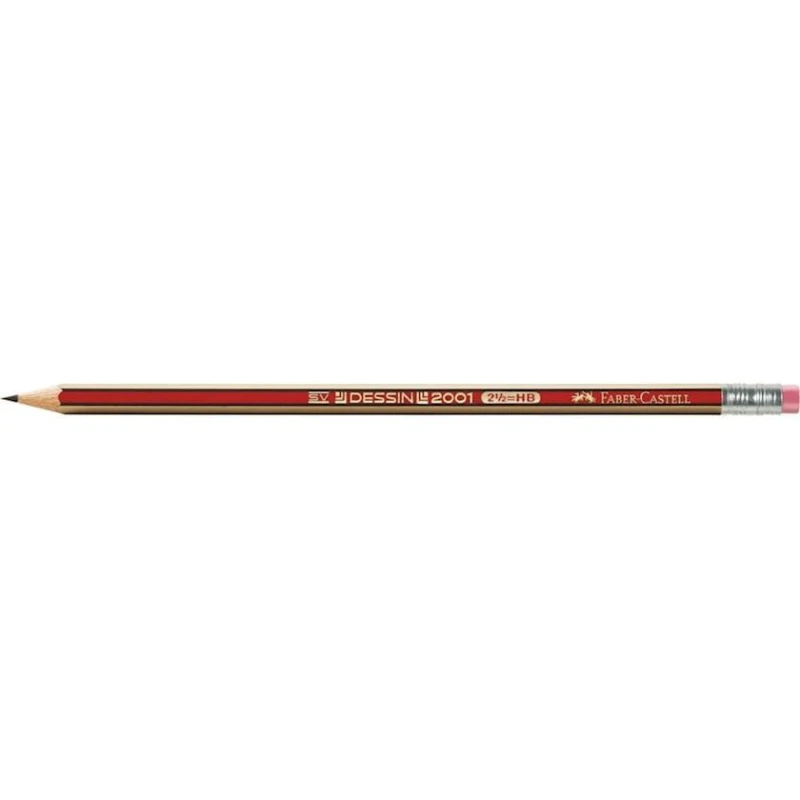 Графитовый карандаш Faber-Castell Dessin 2001 HB, с ластиком Графитовый карандаш Faber-Castell Dessin 2001 HB, с ластиком