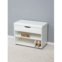 Обувница с сиденьем Letta, 61.5x47x31 см, ЛДСП, белая Обувница с сиденьем Letta, 61.5x47x31 см, ЛДСП, белая
