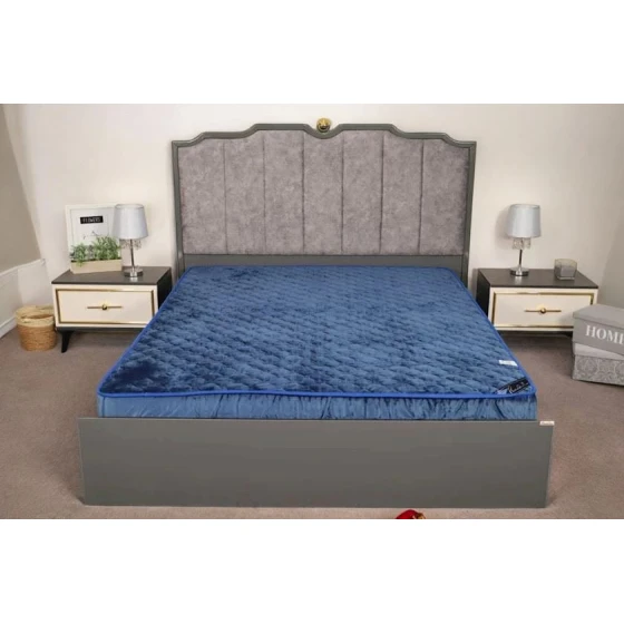 Наматрасник защитный Narlı 000686, двуспальный, велюр, синий, 160x200 см Наматрасник защитный Narlı 000686, двуспальный, велюр, синий, 160x200 см