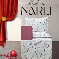 Комплект постельного белья Narlı 1155, пододеяльник 200x220 см, простыня 240х260 см, наволочки 50х70 см, двуспальный, хлопок, разноцветный