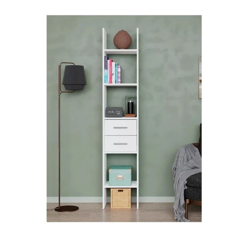 Stellaj 3563_L-M 2StelHighWh-Vot, 36x29x180 см, ЛДСП, белый Stellaj 3563_L-M 2StelHighWh-Vot, 36x29x180 см, ЛДСП, белый