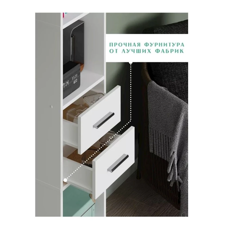 Stellaj 3563_L-M 2StelHighWh-Vot, 36x29x180 см, ЛДСП, белый Stellaj 3563_L-M 2StelHighWh-Vot, 36x29x180 см, ЛДСП, белый