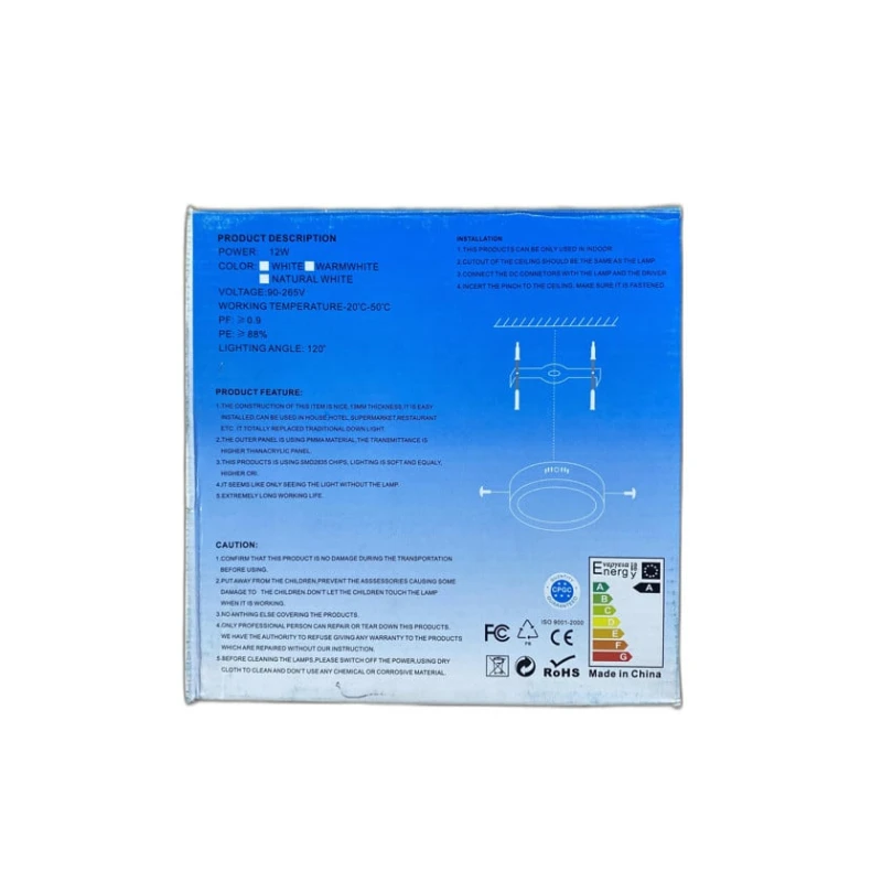 Светодиодный спот 12W, круглый или квадратный, белый, товар в ассортименте Светодиодный спот 12W, круглый или квадратный, белый, товар в ассортименте