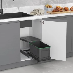 Мусорный бак Starax с телескопической направляющей, антрацит, 16 л Мусорный бак Starax с телескопической направляющей, антрацит, 16 л