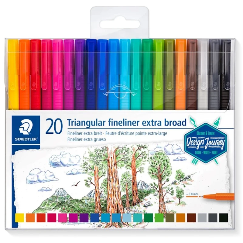 Набор капиллярных ручек Staedtler Triplus Fineliner Pens, 20 шт Набор капиллярных ручек Staedtler Triplus Fineliner Pens, 20 шт