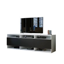 TV üçün tumba Ev Plus 12115880, LDSP, ağ/antrasit, 180x40x50 sm