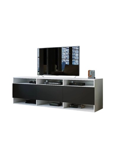 TV üçün tumba Ev Plus 12115880, LDSP, ağ/antrasit, 180x40x50 sm