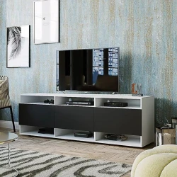 TV üçün tumba Ev Plus 12115880, LDSP, ağ/antrasit, 180x40x50 sm TV üçün tumba Ev Plus 12115880, LDSP, ağ/antrasit, 180x40x50 sm