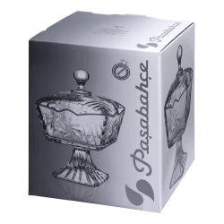 Сахарница Pasabahce на ножке с крышкой, хрусталь, прозрачный