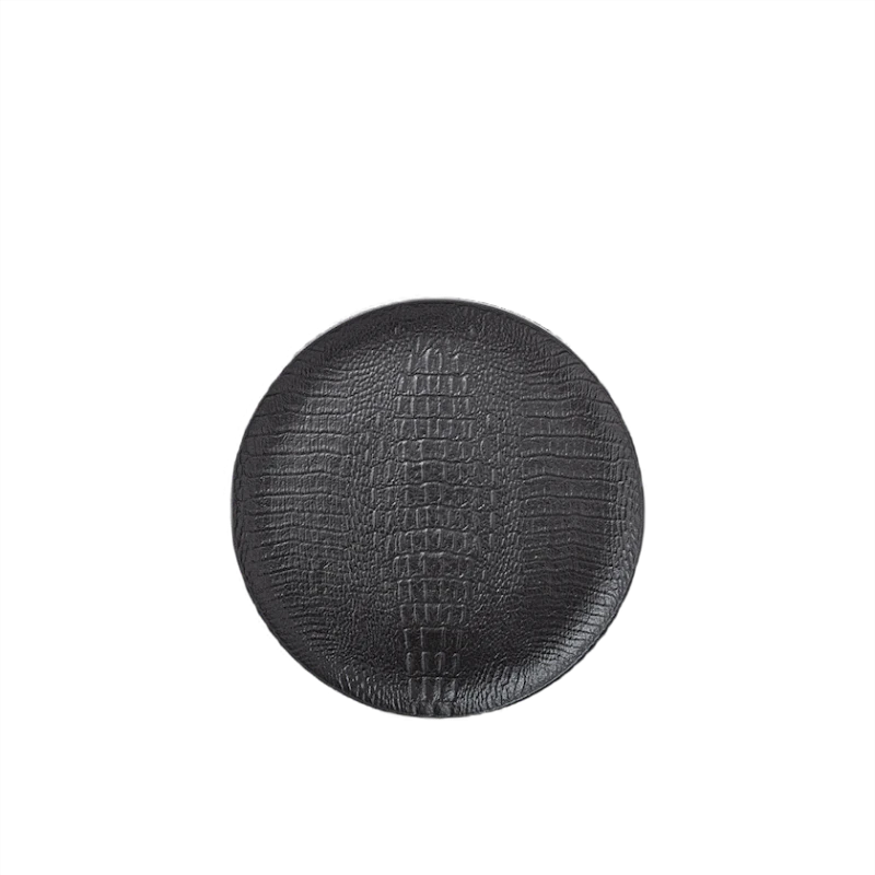 Тарелка Wilmax Croco WL‑662103/A, круглая, диаметр 18 см, фарфор, черный