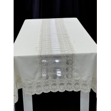 Süfrə MiraNova NRl-00620, kətan, ağ, 160x300 sm