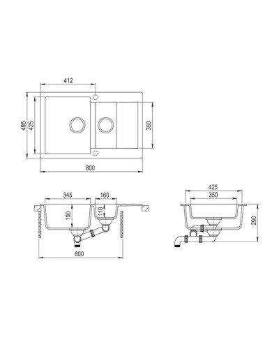 Mətbəx çanağı Aquasanita SQC 151-220