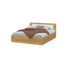 Двуспальная кровать Art_ikili_yataq 51, ламинат, коричневая, 200x200x120 см