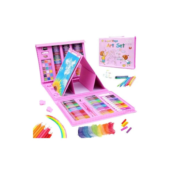 Rəsm çəkmə üçün dəst KS-0068, 208 əd, çəhrayı